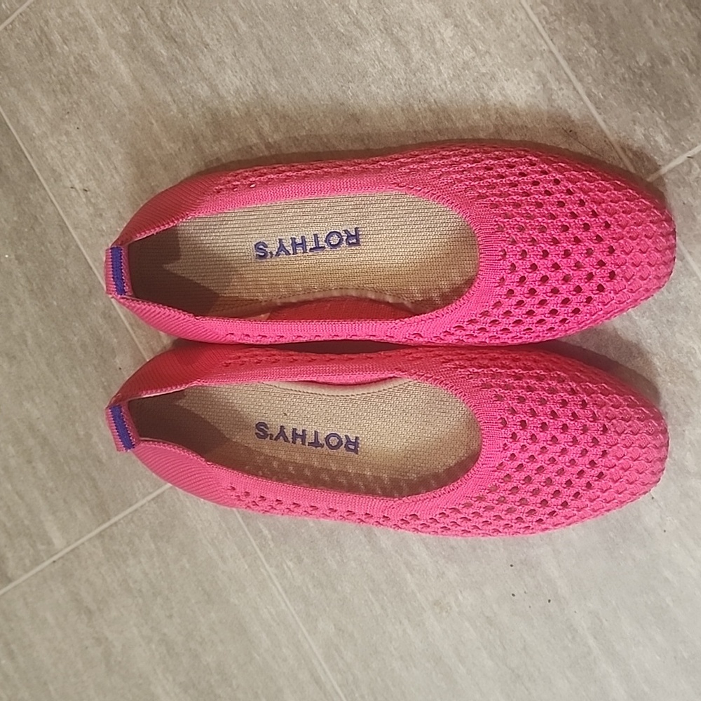 Mesh hot pink rothy's flats